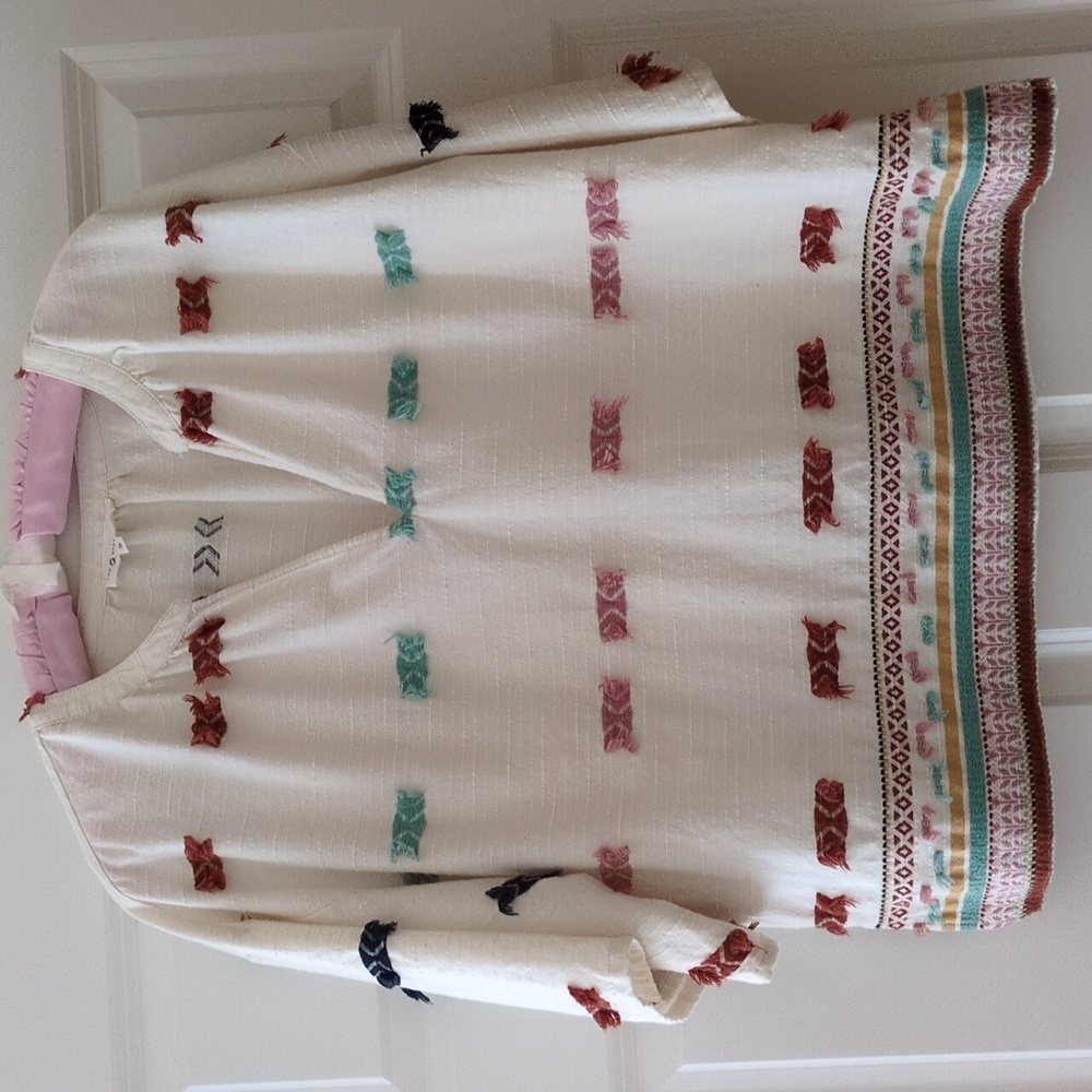 Lou & Grey for Loft top boxy textured southwest Aztec oversized M